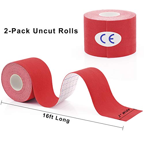 Mueuss Uncut Kinesiology Tape Waterproof Elastic Sports Tape For Shoulder Pain Relief, Kinesio Tape For Athletic Sports Recovery, Body Tape, Knee Tape, Muscle Tape, Pregnancy Tape (6Rolls Mixcolora) #TOP1