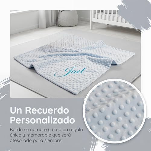 Miniatura 3 de Variouss Manta Y Doudou Personalizados Con Nombre Bordado Canastilla Bebé Recién Nacido Regalo Bautizo, Baby Shower, Nacimiento Ideal Cuna, Minicuna Y Capazo 80x110 Cm