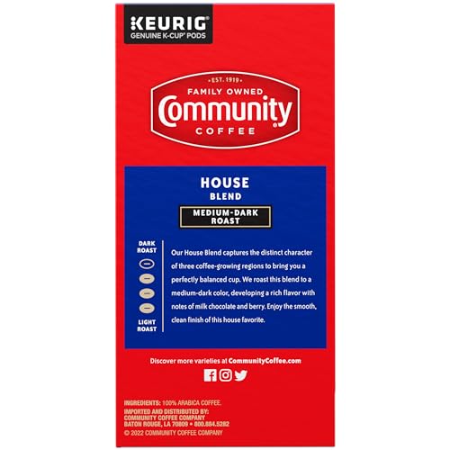 Image of Community Coffee House Blend Medium-Dark Roast Single Serve Keurig K-Cup Pods 32 ct Box