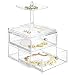Produktbild mDesign Schmuck Organizer mit 2 Schubladen und 2 Ablagen  Schmuckkästchen für die Kommode, den Wasch- oder Schminktisch  kompakte Schmuckaufbewahrung aus Kunststoff  durchsichtig