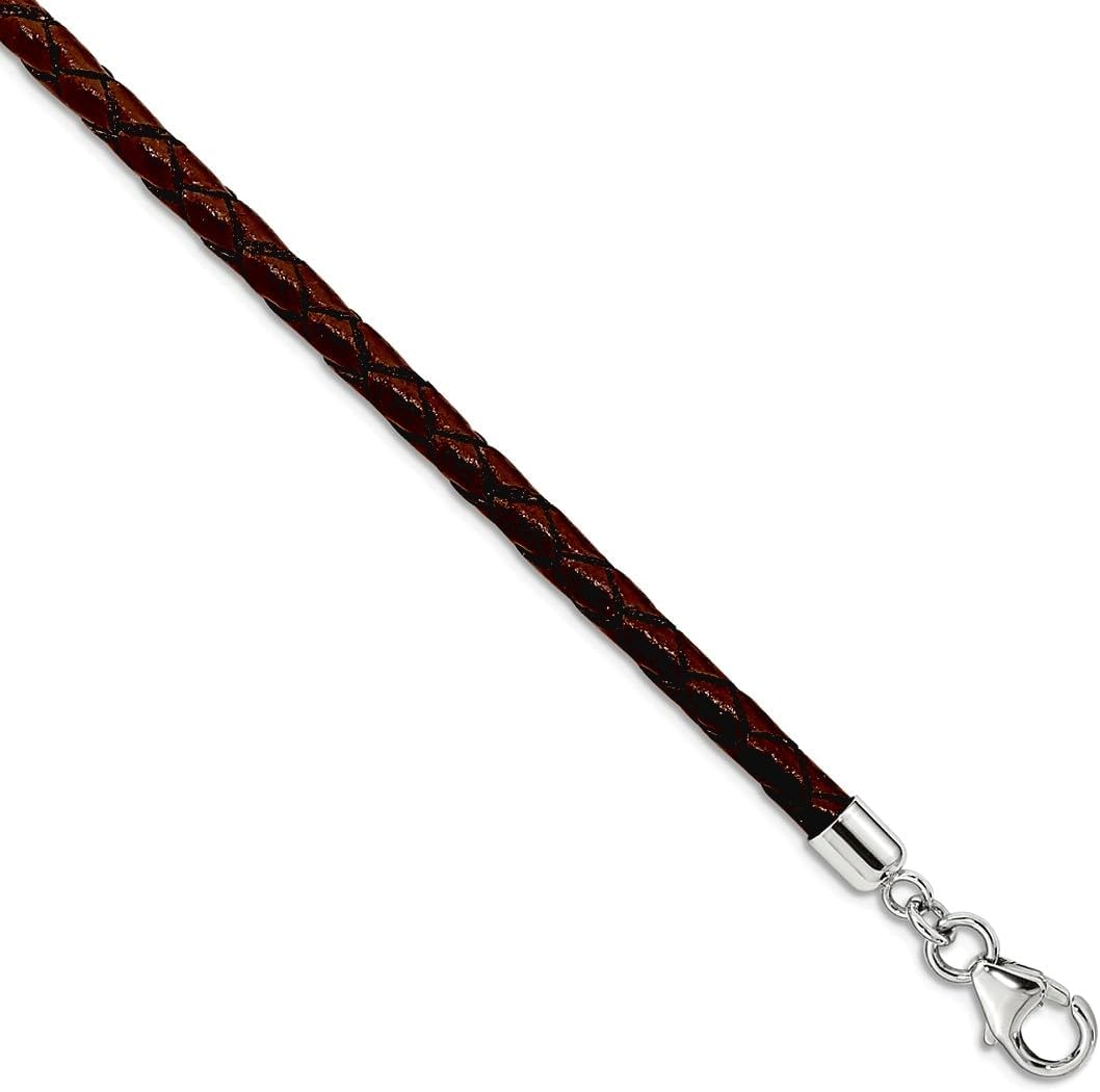 Reflections Rhod Plated Brn Leather With 2 In Ext. Choker Wrap Bracelet Wrap Bracelet for Women