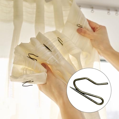 KAHIT 30 Pack Curtain Hooks for Drapes and 30 Pack Curtain Rings with Hooks MetalPinch Pleat Curtain Hooks Pleat Hooks for Drapes Curtain Rings for Drapes Pinch Pleat Hooks