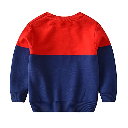 Toddler Kids Sweaters Baby Boys Girls Knit Sweater Warm Long Sleeve Crew Neck Pullover (Dark Blue, 5-6 Years)2