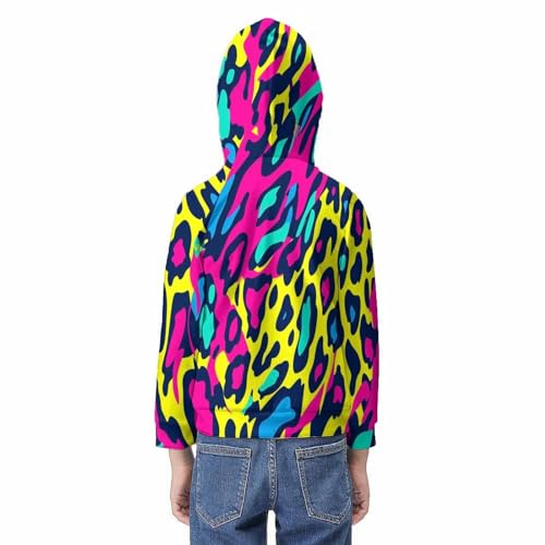 Sweat à capuche imprimé 3D zébré pull coloré ado 6-15 ans 12-14Y
