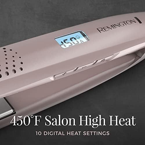 Remington Wet2Straight Hair Straightener / Flat Iron, 450°F Salon High Heat, 1 Inch Plates, Mauve #TOP4