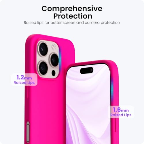 ORNARTO Compatible with iPhone 16 Pro Max Case 6.9", Slim Liquid Silicone 3 Layers Soft Gel Rubber Shockproof Protective Cover with Anti-Scratch Microfiber Lining-Hot Pink by ORNARTO - Used condition - Image 4