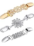 Jetec 3 Pieces Sweater Shawl Clips Dresses Cardigan Collar Clip Vintage Shirts Cinch Clips for Women Girls, 3 Styles (Set1)