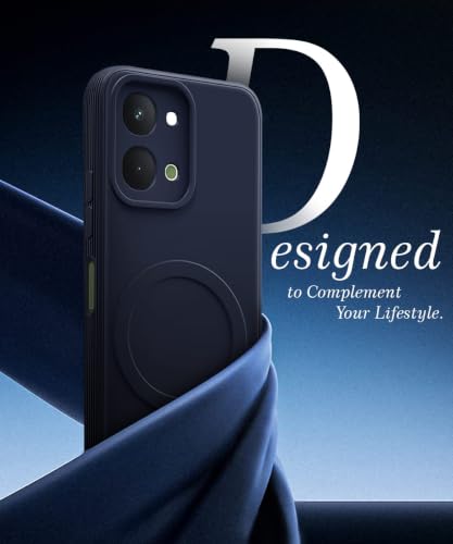 Image of WOW IMAGINE Back Case Cover for iQOO Z11x | Vivo T5x 5G | Soft Matte Silicone Case| Slim Fit & Shockproof | Camera Protection Bumper Cover (Blue)