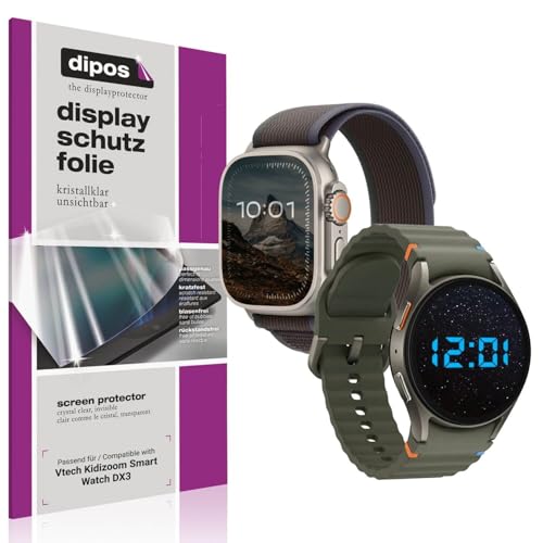 dipos I 6x Schutzfolie klar passend für Vtech Kidizoom Smart Watch DX3 Folie Displayschutzfolie, Ultra-Dünn, Case-Friendly, Fingerprint-Kompatibel