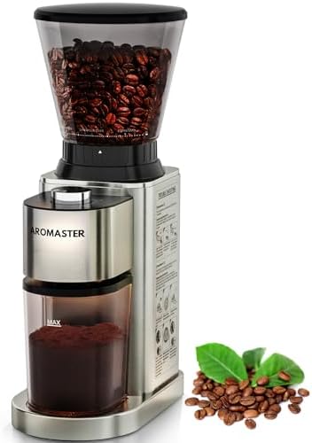 Aromaster Conical Coffee Bean Grinder for Home Use with 48 Gind Settings