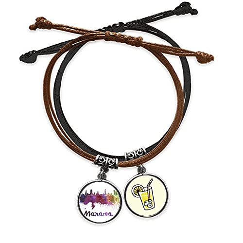 Bracelet cuir Manama Bahreïn une finition aquarelle exclusive