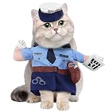 Shenrongtong Disfraz de policía para Perros,Disfraz para Perros | Ropa de policía para Perros y Gatos con Sombrero - Suministros para Fiestas temáticas para Mascotas, Ropa Divertida para Mascotas