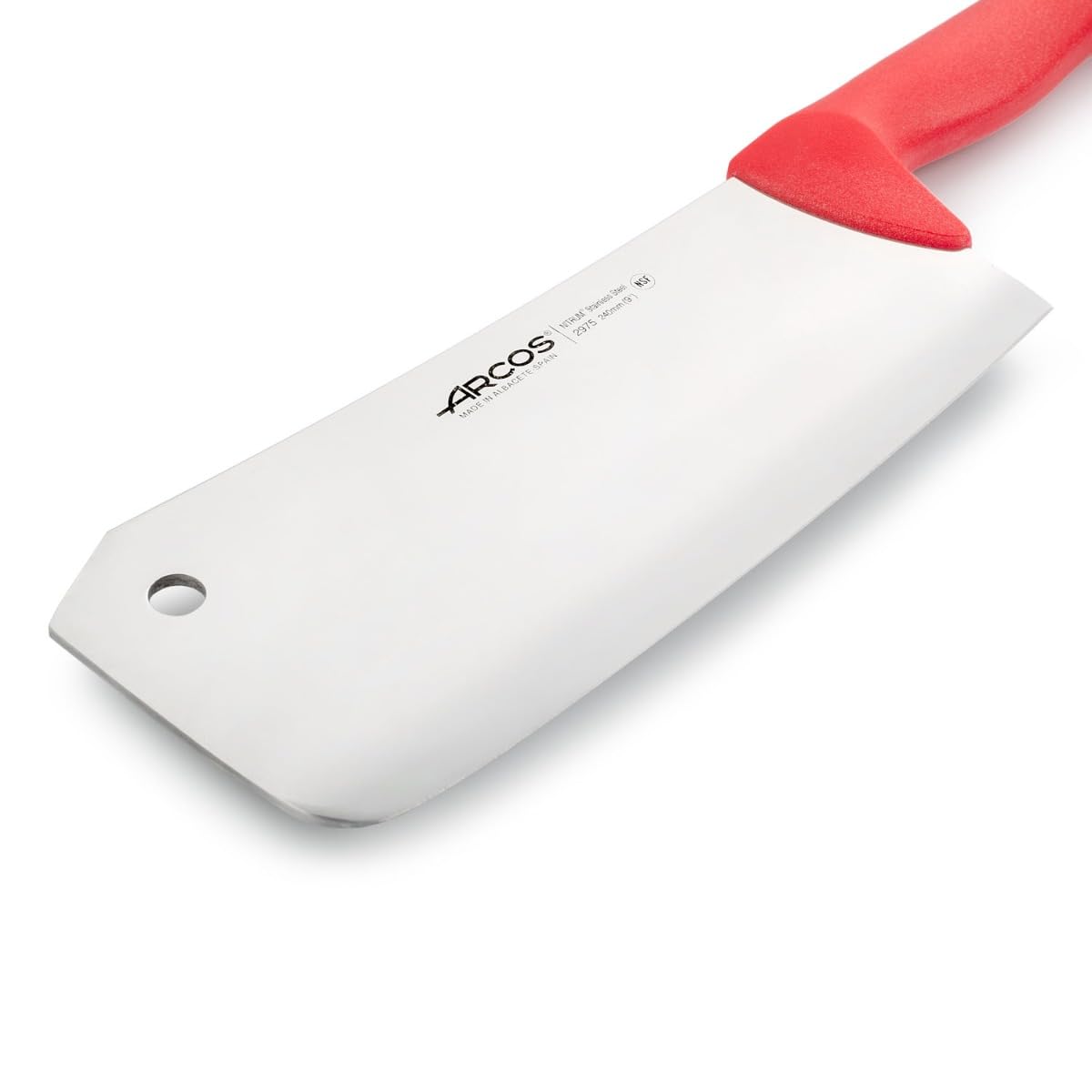 Arcos Fleischermesser aus Nitrum Edelstahl - Ideal für den intensiven und dauerhaften Gebrauch - Roter Polypropylengriff mit Farberkennungssystem - Serie 2900, Farbe Rot