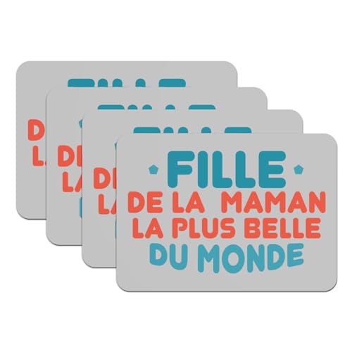 Sets de table maman la plus belle du monde lot de 4 gris grand format