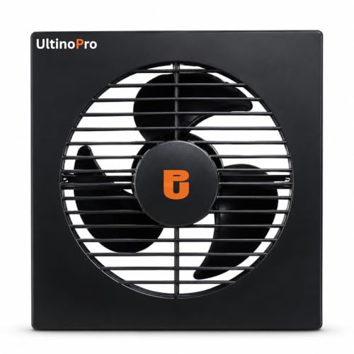 Image of 8 Inch Exhaust Fan for Kitchen, Bathroom, Office & Commercial Use | High Speed Ventilation Fan | Low Noise | Energy Efficient Motor | Rust Resistant Body | Easy Wall Mount (8 Inch Black)