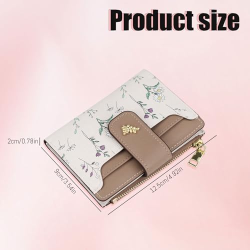 WishLotus Wallets for Women, Floral Bifold Card Holder Wallet Leather Small Wallet for Daily Shopping (Pink)3