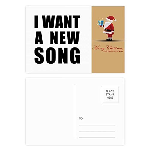 Cartes postales Père Noël I Want A New Song, lot de 20 cartes de vœux thématiques de Noël
