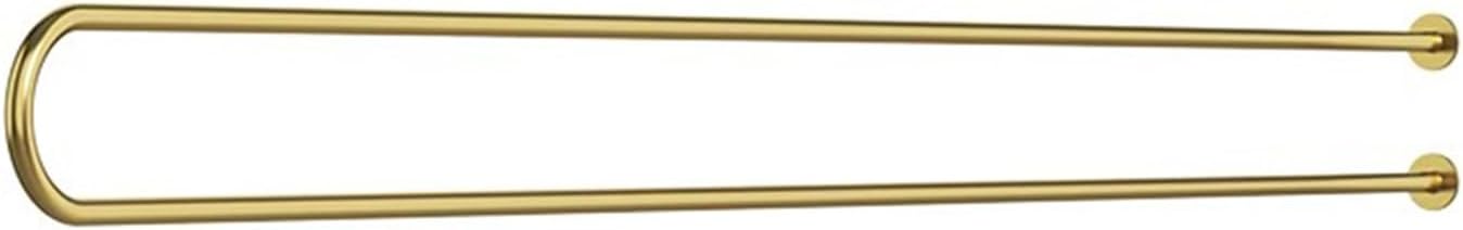 U Shaped Partition Curtain Rod, 7.55ft Metal Support Rod for Beauty Salon Bedroom Hospital SPA Fitting Room, Single Wall Mounted (Gold)