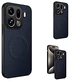Funda con texture Hülle Funda para Find X9 Pro Cáscara Carbon Fiber + Wireless Charging,Textured Leather Slim Case para OPPO Find X9 Pro(2)