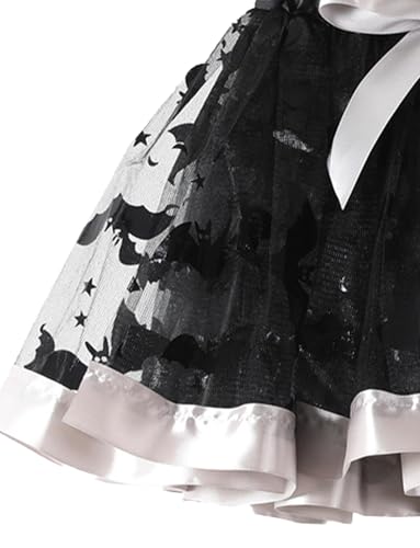 Image of Happy Cherry Toddler Girls Witch Tutu Skirt Set with Hat & Broomstick 3 Pcs Dress Up Halloween Outfits 3-8Y