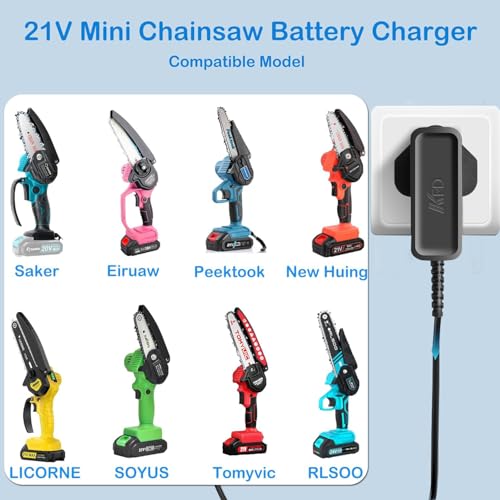 21V Charger for Saker Mini Chainsaw SK1804D - Power Supply for 20V Lithium Battery, Cordless Small Electric Chainsaw Adapter with UK Plug - Image 2