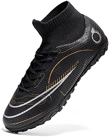 Indoor Soccer Shoes for Mens Soccer Cleats Zapatos de Futbol para Hombres Turf Soccer Shoes Football Boots Tacos de Futbol para Hombre Black