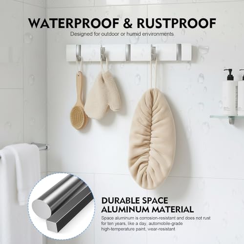 Perchero abatible de pared autoadhesivo para colgar sombreros y bufandas 3