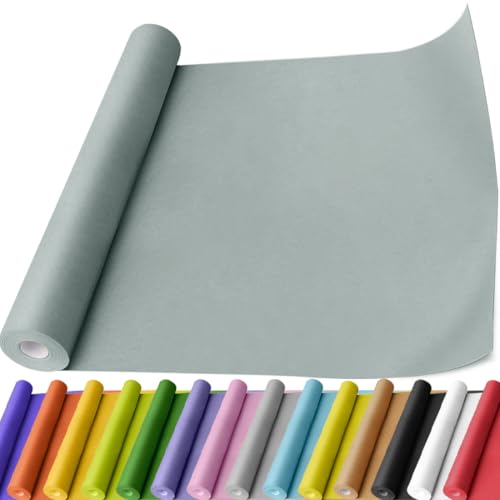 PerkHomy Light Grey Kraft Paper Roll 17.5" x 760" (63') for Gift Wrapping Bouquet Flower Art Painting Craft Writing Packaging Shipping 80GSM 55LB (Light Grey, 17.5" x 63')