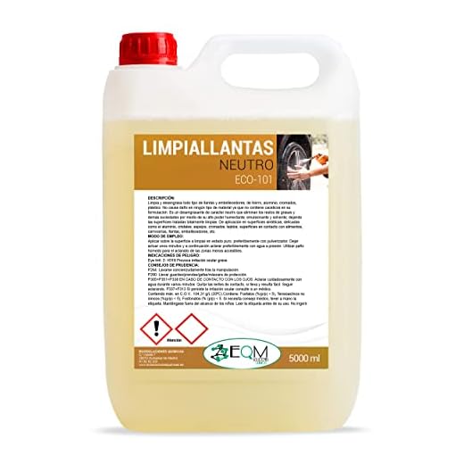 EQM SOLUCIONES QUIMICAS | ECO-101 | 5 L | Limpia Llantas Profesional Neutro | Elimina la Suciedad sin Esfuerzo | Todo Tipo de Llantas | Potente y Seguro.
