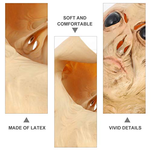 ARTIBETTER Halloween Alien Cabeça Rosto Fantasia Festa Cheia de Látex Rosto Cosplay Prop para Festa