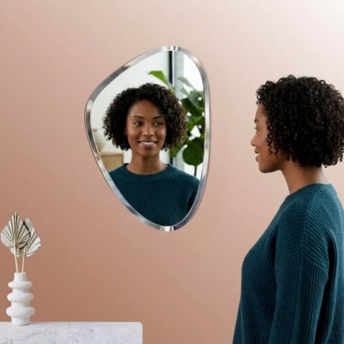 Image of Creative Arts n Frames 12x18 inch 5mm Thick Beveled Smooth Edges Frameless Wall Mount HD Mirror Home Office Hotel Decor for Living Restroom Bedroom Bathroom (Irregular Shape 12x18 inch HD Mirror.)