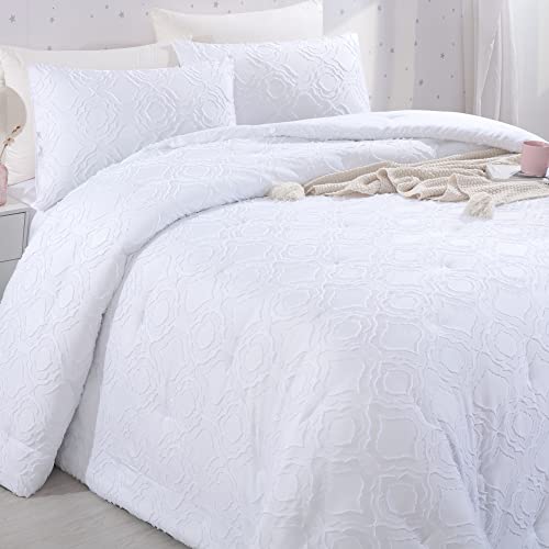 Hombys Oversized King Boho Comforter Set 120X120, Tufted Jacquard Geometry Bedding Comforter For King Bed, Shabby Chic Bed Sets With 2 Matching Pillow Cases #TOP4