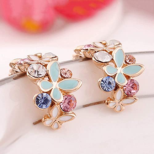 Brincos duráveis e práticos de semiciclo com pingente de flor, joia de presente para mulheres, adole