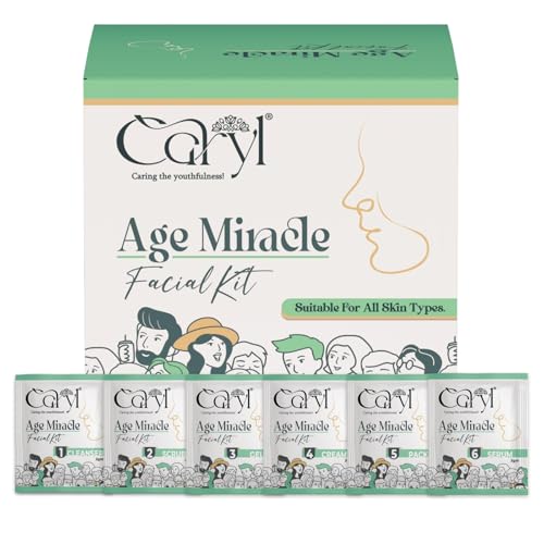 Image of Caryl Age Miracle & Insta Glo Facial Kit Combo For Improves Skin Texture,Purifies Skin,Anti-Aging,Deep Cleansing Facial Pack For Minimize Pores,Dark Spot|All Skin Types 30g (Pack of 2 + 10 Wipes)