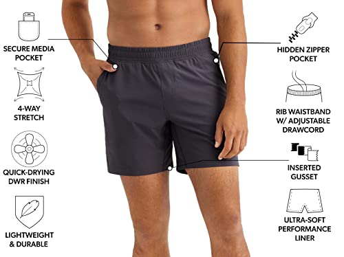 Rhone Men's 7" Mako Short Lined Asphalt Medium Quick-Drying Athletic Workout Performance Shorts #TOP1