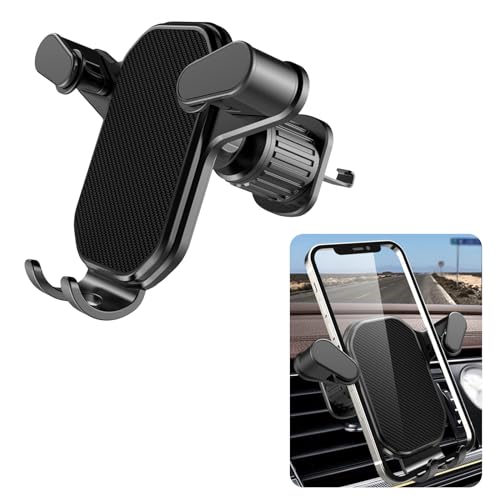 Jawmoy 1 PC Car Mobile Phone Holder, Air Outlet Stable Embedded Hands-Free Bracket, Upside-Down Hook Stable Mobile Phone Navigation Rack, Compatible with Most Smartphones of iPhone (Black)