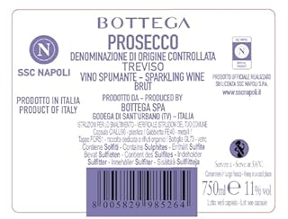 Bottega Prosecco DOC Ufficiale SSC Napoli Edizione Limitata Scudetto Serie A con Astuccio - 750ml