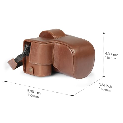 MegaGear Genuine Leather Camera Case for Fujifilm X-S20 (18-55mm) - Stylish and Protective Digital Photography Bag - Brown by MegaGear - Image 2
