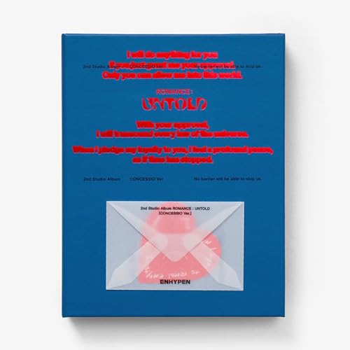 Image of EN HYPEN : Romance Untold 2nd Full Album (Concessio Version) CD-R+Photobook+Photocard A+Photocard B+Poster+Sticker+Postcard+Letter+Paper Rings+Album Logo Sticker