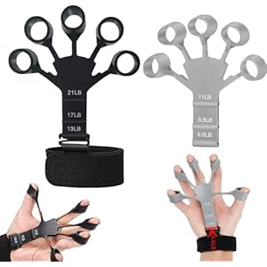 EEDGET Finger Strengthener, Finger Trainer, Gripster Strength Trainer, Suitable for Sports, Tennis, Rock Climbing, Boxing and Guitar(2PCS)