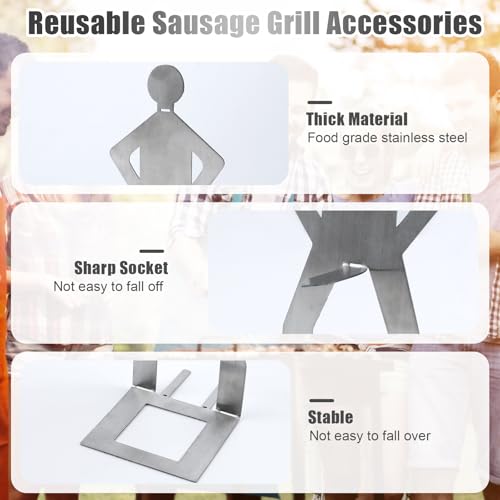 6 Pcs Funny BBQ Stand Man Hot Dog Holder, Portable Hotdog and Sausage Stand by Clapery - Used condition - Image 3