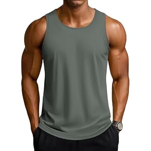 TACVASEN Men's Workout Tank Tops Sleeveless UPF 50+ Summer Sun Shirts Quick Dry for Running Swim Gym Beach