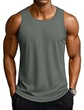TACVASEN Athletic Tank Tops for Men Summer Beach Swim Shirt Quick Dry UPF 80+ Sleeveless for Gym Workout Grey