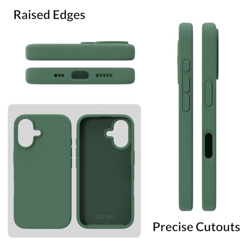 Image of SPRIG Compatible with iPhone 16 Premium SilkTone (Liquid Silicone) Back Cover Drop Tested Shock Proof Mobile Case for Men, Women, Boys and Girls with Camera Protection (Forest Green)