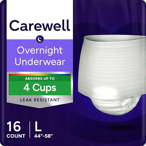 Overnight Incontinence Pull-Up Underwear Leak Resistant Large Bag of 16