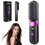 Go Brush Pro, Cordless Hair Straightener Brush, Portable Straightener Brushs Hairs Styling Tools, Rechargeable Heated Hair Hot Brushes for Short Long Hair Travel Daily.