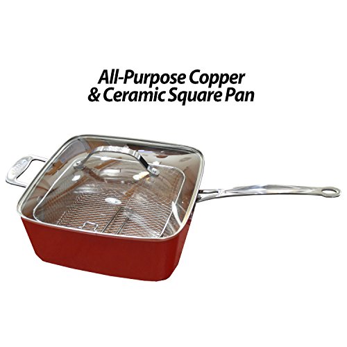 As Seen On TV 5-Piece 10-Inch Square Pan Set - Red Copper