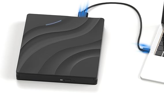 Portable 3D External Blu-Ray BD-Combo Reader Optical Drive with CD DVD Player Burner for USB 3.0 Laptop Computer Laptop