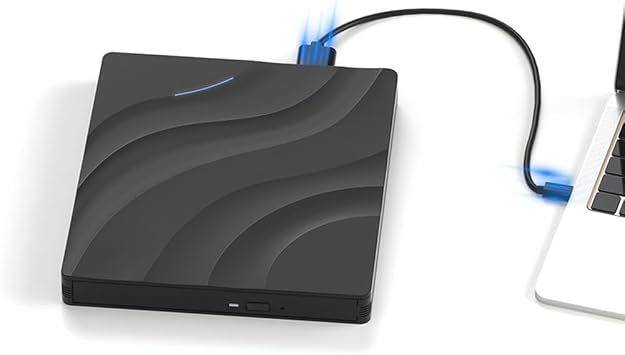 Portable 3D External Blu-Ray BD-Combo Reader Optical Drive with CD DVD Player Burner for USB 3.0 Laptop Computer Laptop