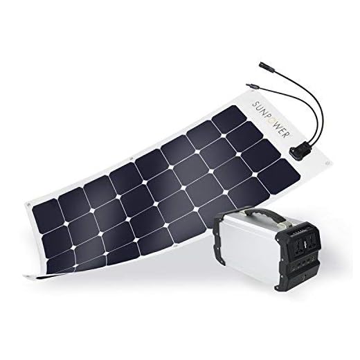 ExpertPower 444Wh Solar Generator Kit with 18V 100W SunPower 100W Flexible Solar Panel for Camping and Outdoor